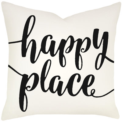  Happy Place 100% Cotton Throw Pillow