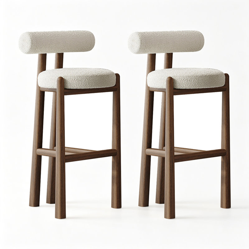 Chaise d'appoint à dossier bas en noyer (ensemble de 2), 37.40", 2