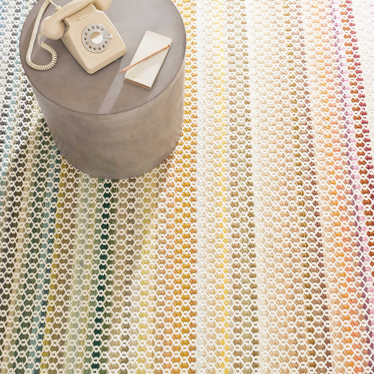 Poppy Geometric Handwoven Flatweave Purple/Yellow/Blue Area Rug