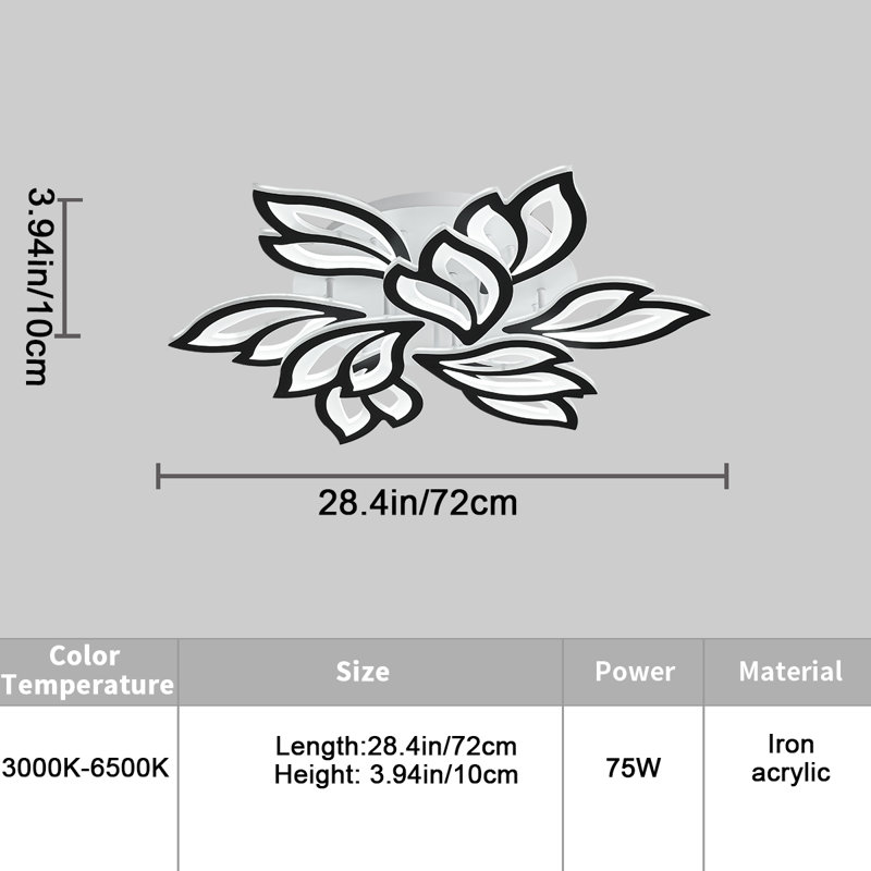 Angstrom 9 - Light 28.4" Acrylic LED Flush Mount, Black