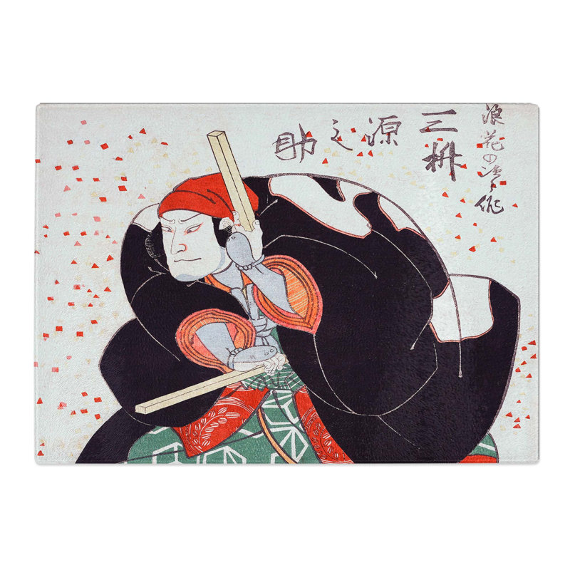 Tempered Glass Mimasu Gennosuke No Namiwa No Jirosaku by Utagawa Kuniyoshi Chopping Board, 28.5 cm x 20 cm