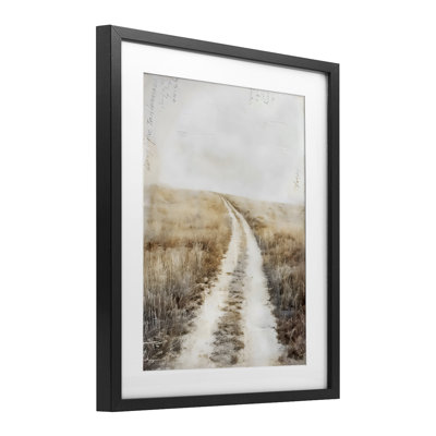 «Soft Prairie Dirt Road», reproduction sous verre encadrée, design par Riley B