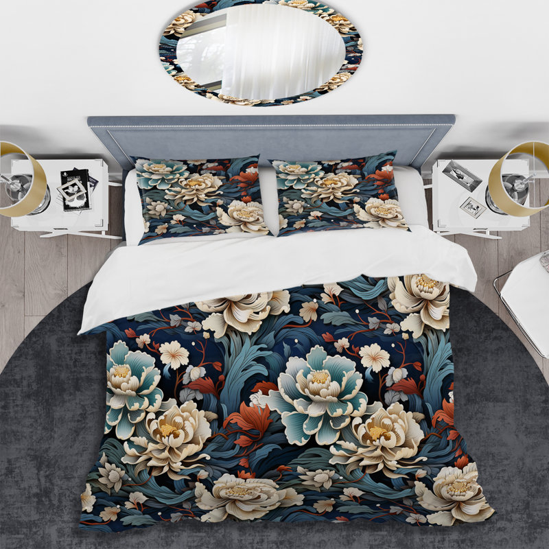 Literie de la dynastie Ming I, Housse de couette pour grand lit et 2 taies décor