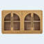 Buffet 4 portes avec rangement et portes vitrées, armoire arquée avec tablettes réglables-129098833