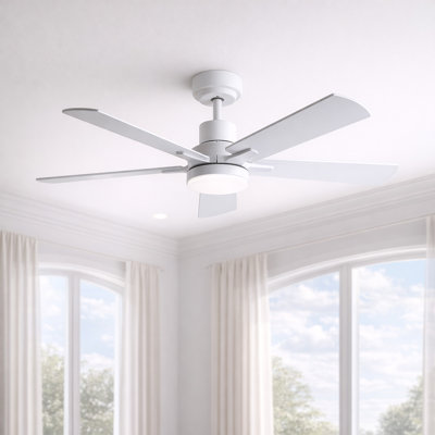 TurboBreeze 45'' - 5 Blade Modern Ceiling Fan with Dimmable Light Kit and Remote Control