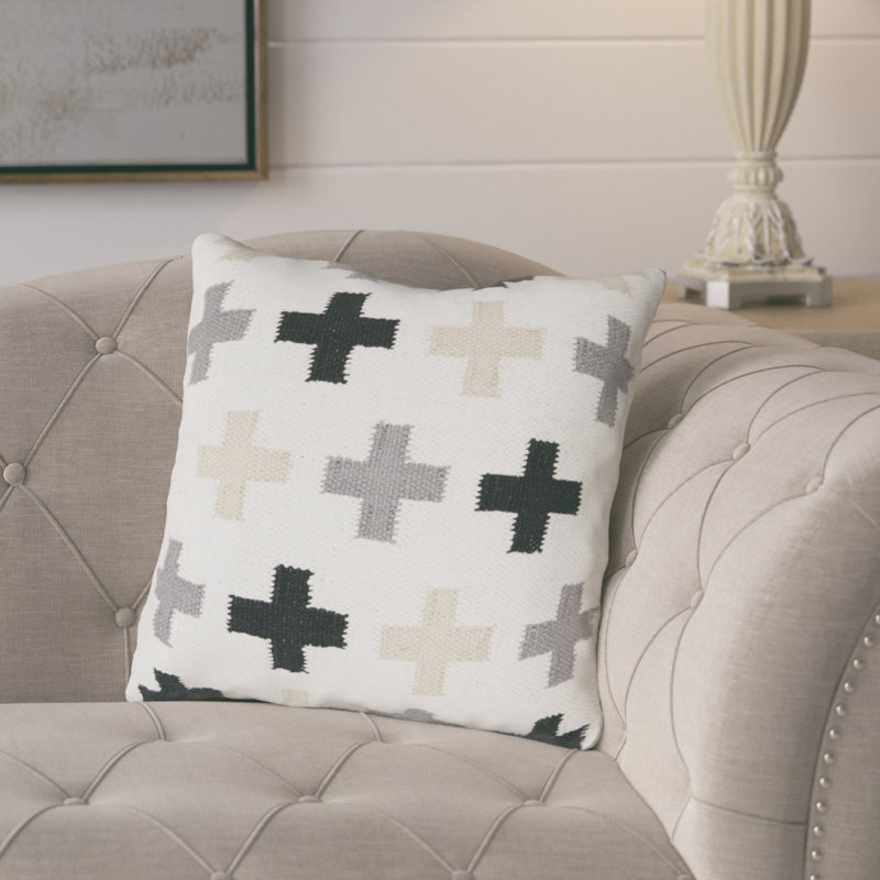 Kai Embroidered Cotton Throw Pillow