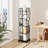 5-Tier Rotating Corner Bookshelf with Wheels, 360° Spinning Square Storage Rack for Living Room,  Study & Bedroom