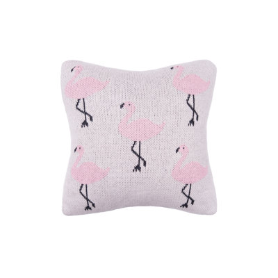 Flamingo Knitted Throw Pillow
