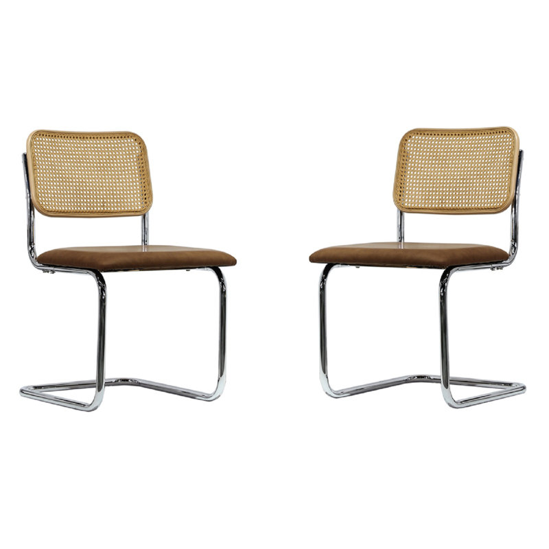Pu Dining Chair 2pcs Brown