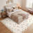 Floral Machine Washable Rug with Rubber Backing Foldable Printed Non Slip Carpet, Soft Easy Care Home Decor Floor Cover for Living Room Bedroom-109768746-109768747