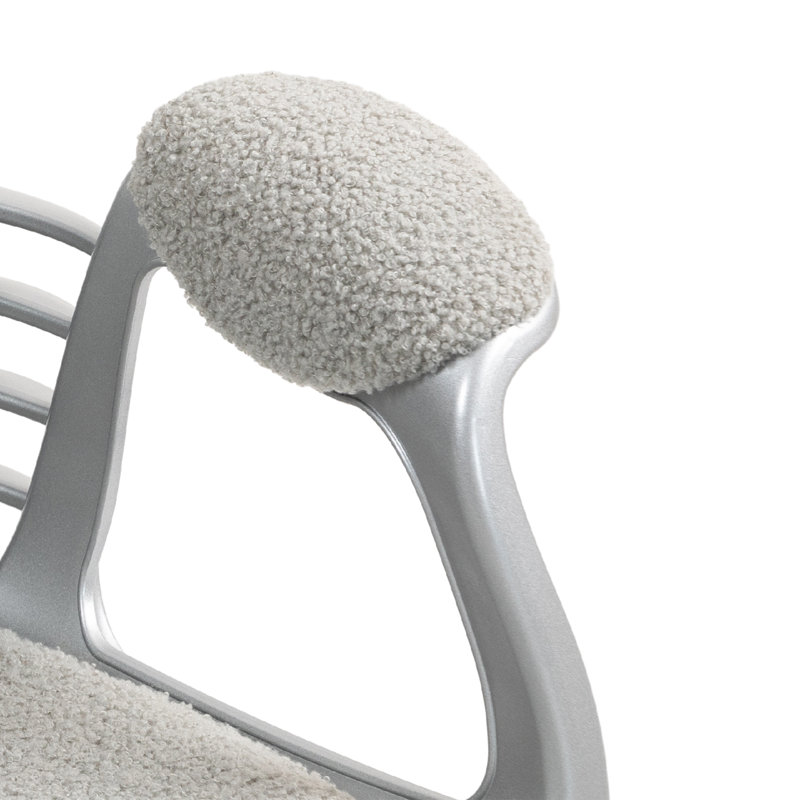 Chaise de bureau en molleton Teddy, Gris