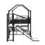Lit mezzanine en métal avec glissières, escaliers et tablettes de rangement-1115261650