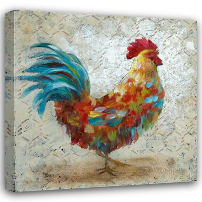  Nan Gallery Wrapped Canvas Art Titled: Fancy Rooster I