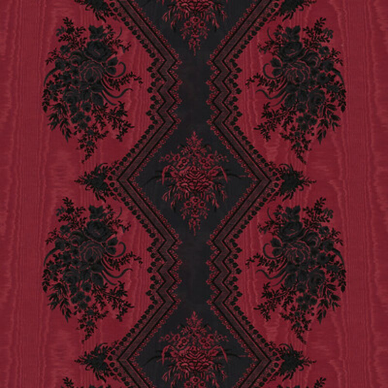 Madeleine Castaing Coppelia Moire Cotton Blend Fabric, Rouge