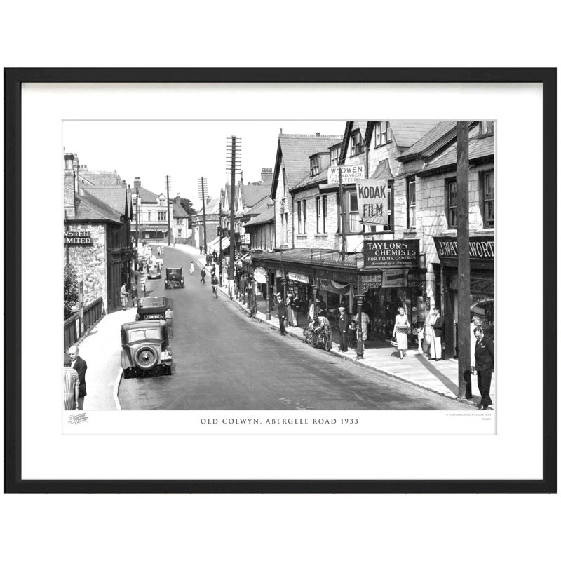 Old Colwyn, Abergele Road 1933 by Francis Frith - Single Picture Frame Print, 28cm H x 36cm W x 2.3cm D