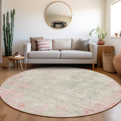 Tapis rose Prisco lavable à la machine de qualité supérieure