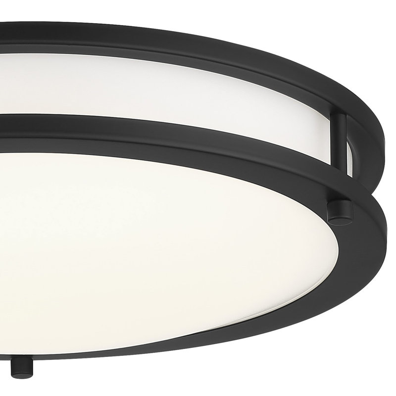 Plafonnier encastré 1 lumière DEL Aston, Charbon, H 3,63 po x l 13,75 po x P 13,75 po