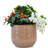 3 Ceramic Planters With Antique Bronze Finish, Frost - , Heat All Weather Performance, Built In Drainage, Perfect For Herbs Flowerpot Of 3, Modern Design Indoor/Outdoor, Bronze, Drainage Hole, 42.74-1789005602