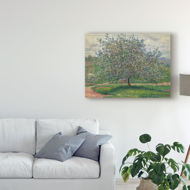 Le Pommier, 1879 par Claude Monet - sur toile, H 14 po x l 19 po x P 2 po