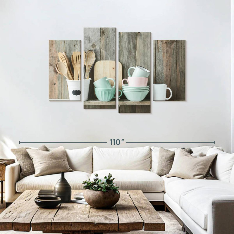 Kitchen Wall Art Multi Piece Canvas Print, H 48 po x l 75 po x P 1,25 po