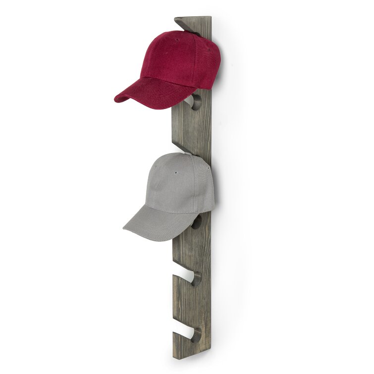 Mkono Hat Rack for Wall with Shelf 24 Baseball Caps Organizer with 12 Hook  12 Clips Wooden Hat Shelf Metal Hat Hanger for Baseball Hats and