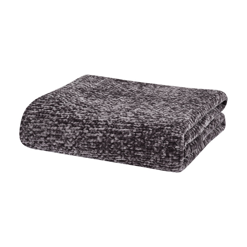 Queen Size Dark Lavender Knitted Polyester Throw