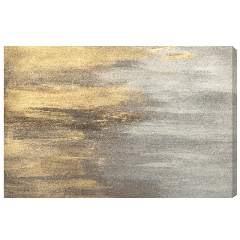 Abstrait dans la nuit, impression d'art moderne sur toile dorée et moderne pour le salon, H 10 po x l 15 po x P 1,5 po