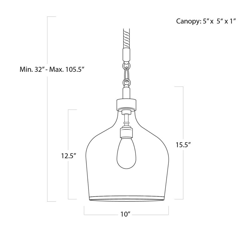 Mini-luminaire suspendu 1 lumière Demi John