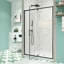 Porte de douche noire matte avec pivot pivotant - 44-48 "x 71", verre trempé 1/4 ", poignée en acier inoxydable, fermeture magnétique, conception à fuites, facile à assembler H 71" noir, fuite de 6 mm, installation réversible-124961218