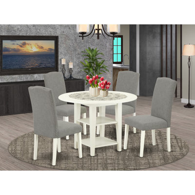 Nante Drop Leaf Rubberwood Solid Wood Dining Set by Winston Porter