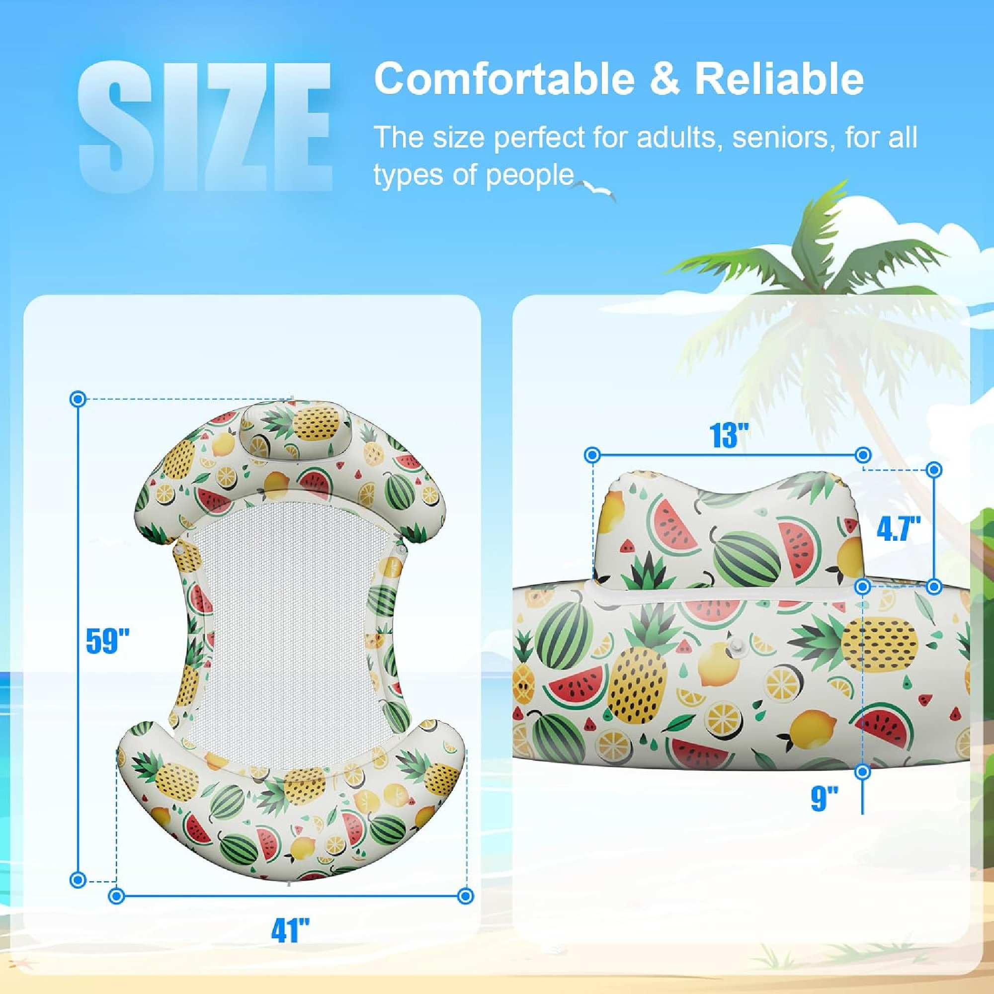 DOCOSA Inflatable Pool Lounger Chair For Adults - Ultimate Relaxation ...