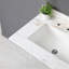 Comptoir de meuble-lavabo en marbre 31 po, comptoir de salle de bain avec lavabo central encastré rectangulaire et dosseret de 4 po de hauteur, comptoir pré-percé de 8 po à trou de robinet, blanc de Carrare avec veines