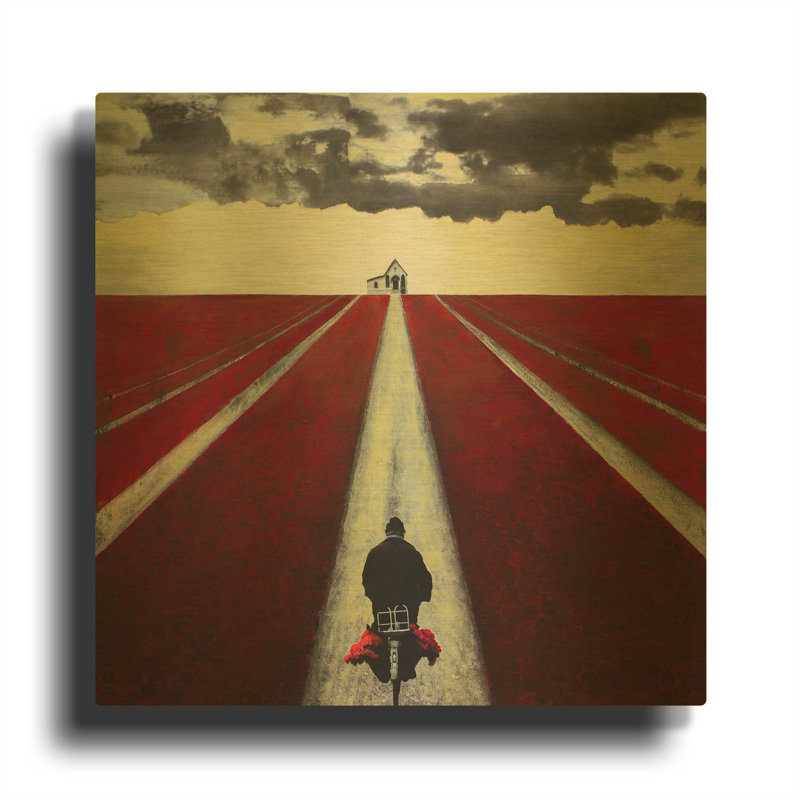 «We'Ll Meet Again 2 Landscape Sqaures» par DB Waterman, art mural en métal doré, 36 po x 36 po, 36"x36"