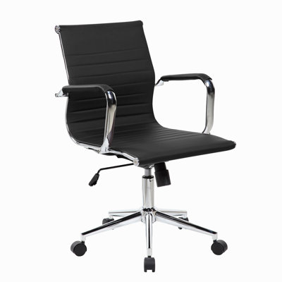 Modern Medium Back Executive Office Chair, Black