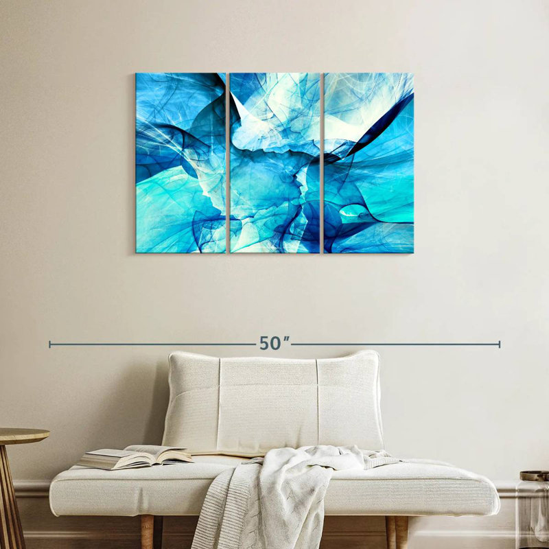 Avery Blue Blurs Abstract, 24" H x 38" W