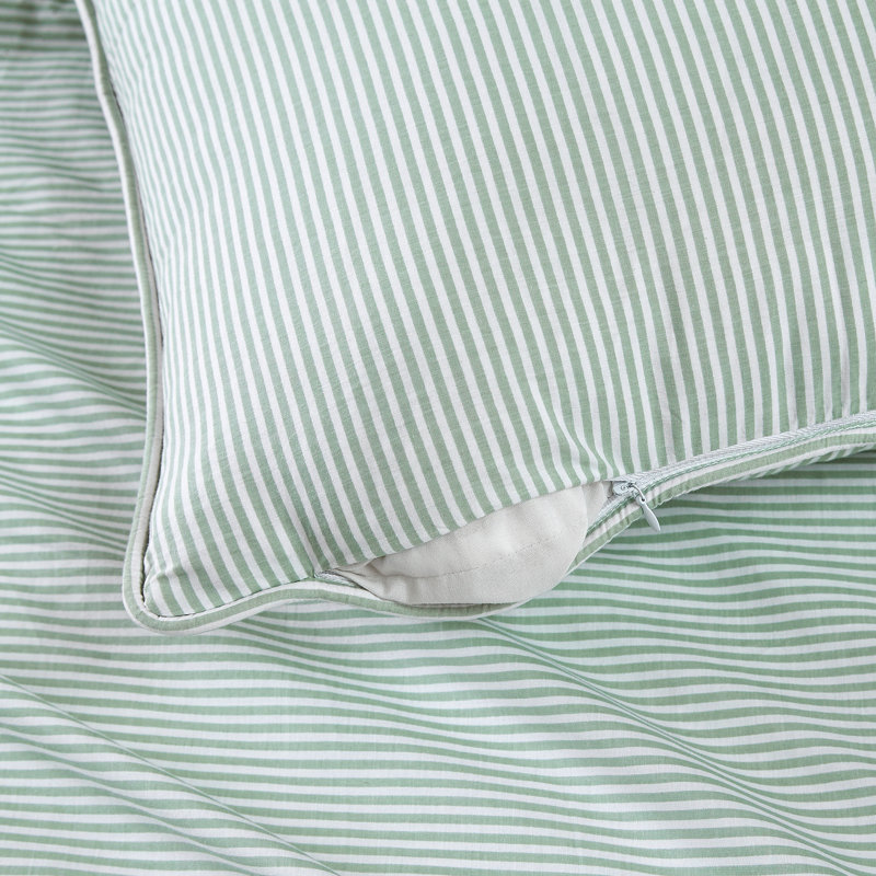 Coussin Brooklyn, Blanc / sauge