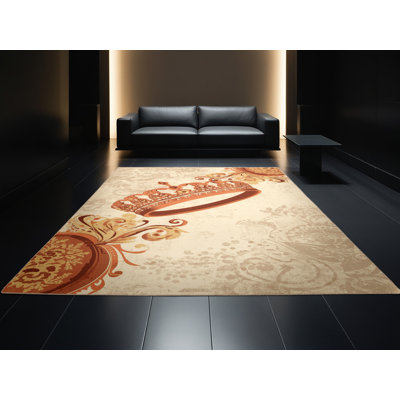 Tapis moelleux moelleux au look rustique et moderne au look rétro - beige