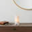 Decorative Candle Holder, Coastal White Selenite Stone, 8 Inch