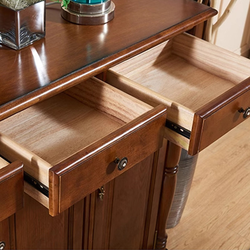 Brown Solid Wood Shoe Storage Bench