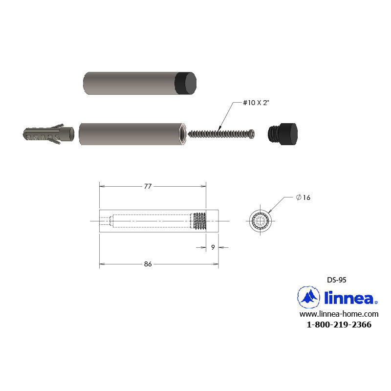 Stainless Steel Baseboard Stop, Satin Brass