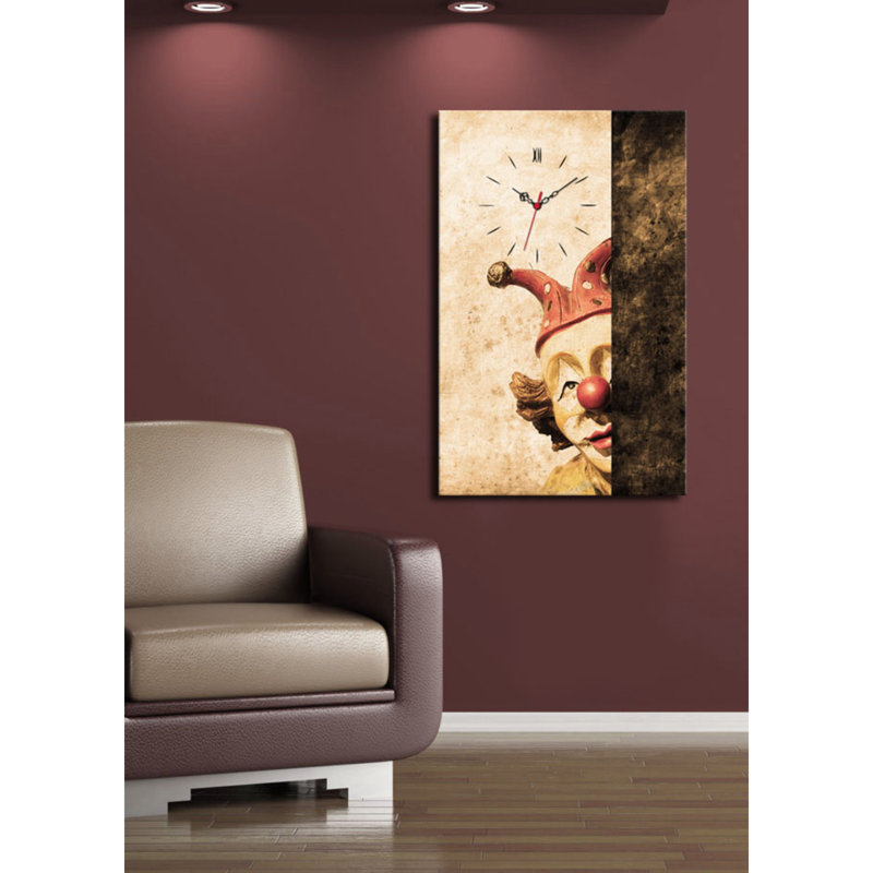 Horloge murale 17,7 po x 27,6 po Elegant 100% toile de suède, cadre 100% bois (épaisseur: 1,2 po) | Décoration élégante pour le salon, la chambre à coucher et le bureau, pièce unique et fonctionnelle