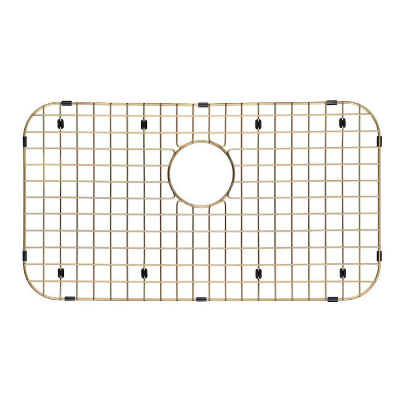 Starstar Sinks Protector Matte Gold 304 Stainless Steel Kitchen Bottom Protector Grid, Rack For The Sink 26" X 14.375"