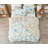 SLEEPBELLA Duvet Cover King, 600 Thread Count Cotton 3Pcs Bedding Set Blue Flowers And Green Leaves Printed On White Reversible Comforter Cover-120623261-120317449