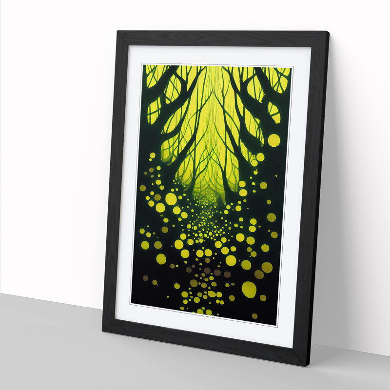 Neon Forest 1 Piece Single Picture Frame Wall Art, 64cm H x 46cm W, Black