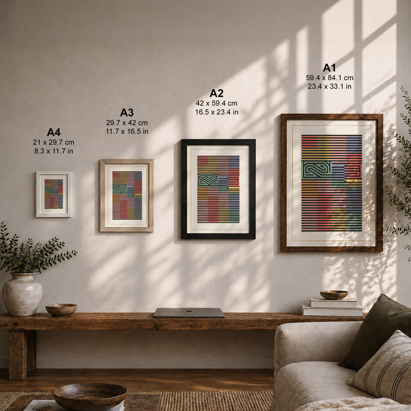 Stratification Geometric - Print, Walnut, A1 - 84.1 x 59.4 cm