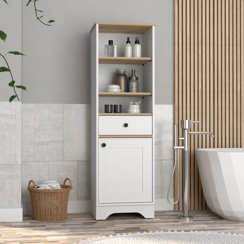Armoire à linge brûlé, plusieurs tablettes, Brun