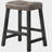 25 Inch Wooden Farmhouse Barstool with Leather Seat, Backless Counter Stool (Gray, Set of 2)