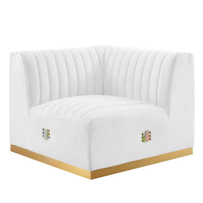Modway Conjure Channel Tufted Performance Velvet Left Corner Chair