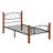 Krishara Hercules Twin Size Solid Wood Posts with Metal Bed Frame-1074754566