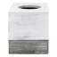 Porte-papier hygiénique carré blanc et gris vieilli
